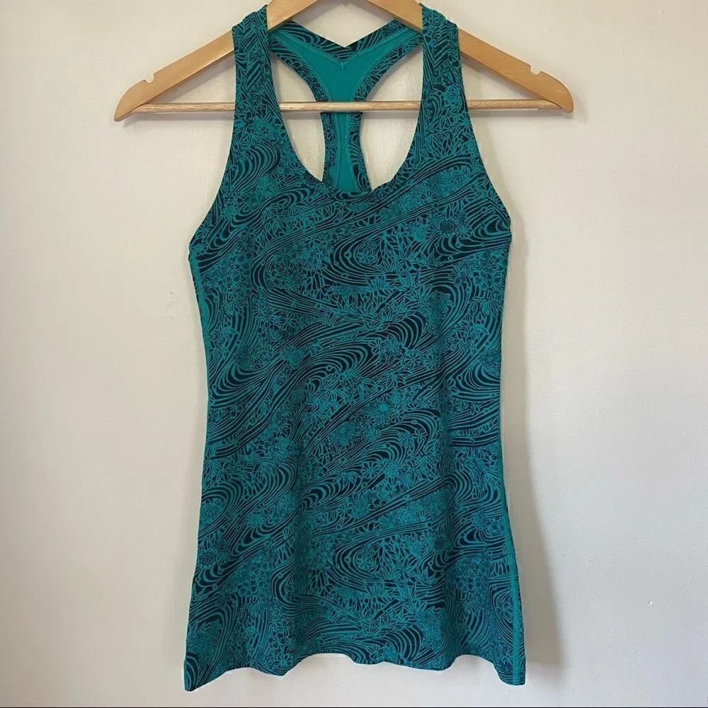Lululemon Black KVGB Cool Racerback Kitakami Viridian Green